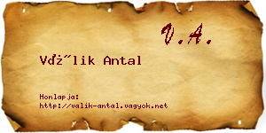 Válik Antal névjegykártya